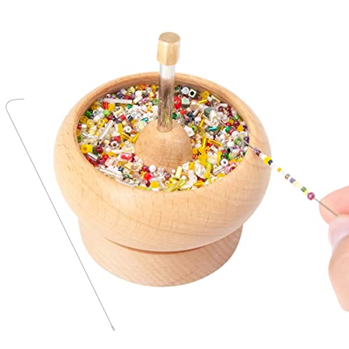 ulapithi Cuenco giratorio de cuentas – Spinner de cuentas de madera – Cuenco giratorio de cuentas de madera, kit de cargador de cuenco de cuentas rápido, para suministros de cuentas de semillas de