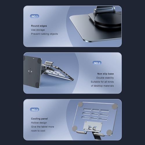 Support de tablette orientable 360 degres pliable pour bureau et tablettes