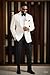 Lmemcsn Mens 2-Piece Suit Set Shawl Lapel One Button Tuxedo for Wedding Formal Events Blazer Pants Suit Ivory