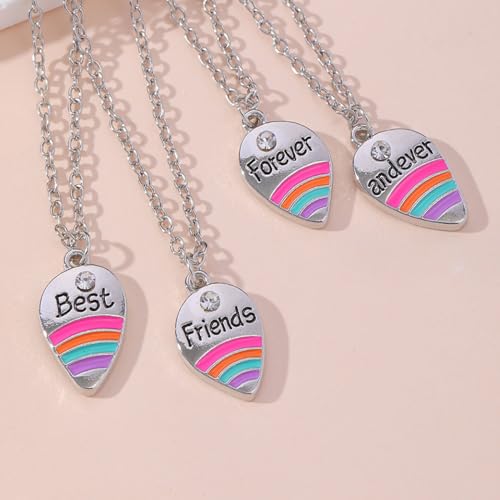 Friendship Necklace BFF Necklace for 2/3/4 Best Friend Love Heart Pendant Birthday Friendship Gifts for Friends Bestie2