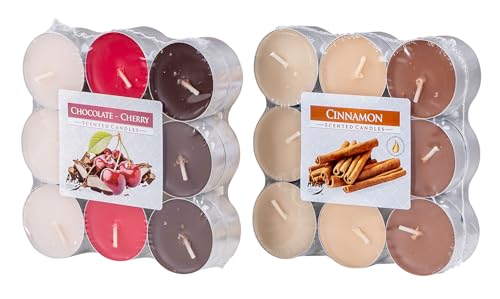 36 Kerzen Weihnachtsduft 2x18 Stück Duft-Teelichter Duftkerzen Advent...