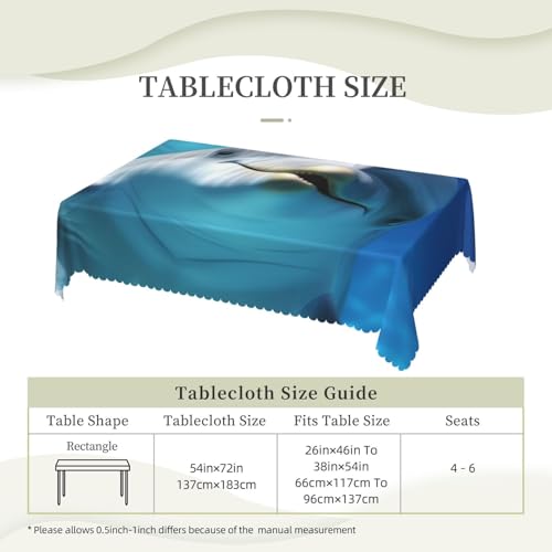 Nappe rectangulaire en polyester dauphin 137x183 cm imperméable et lavable pour table de repas - 7