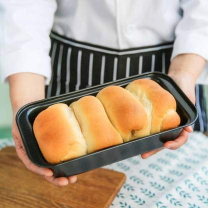 BANQLYN Popular Combo - Carbon Steel Non-Stick Bread Loaf Pan Tin Tray, 6 Cup Muffin Baking Tray & Cupcake Mould Baking Tray Tin Pan Set for Making The Perfect Cupcake & Bread 1
