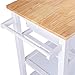 Giantex Kitchen Trolley Cart w/Wheels Rolling Storage Cabinet Wooden Table Multi-Function Island Cart Kitchen Truck (White)