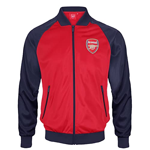 Arsenal FC officiel - Veste de survêtement de football - homme - style rétro - Rouge - Large