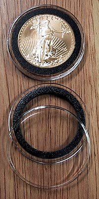 10 porta monedas Air-Tite tipo anillo 32mm para monedas 1oz miniatura 1