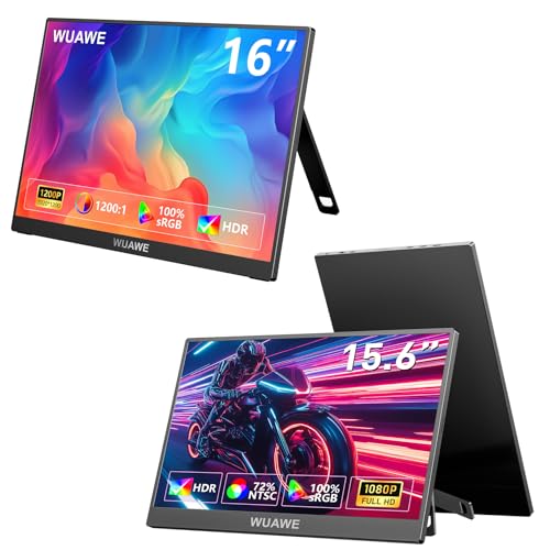 Image of WUAWE 15.6'' Portable Monitor with Built-in Stand