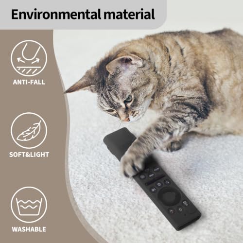 Image of Oboe Silicone Tv Remote Cover Compatible with Samsung Smart Tv Remote 2026 Model BN59-01498A Open Key Case with Lanyard (Black) [REMOT E NOT Included]