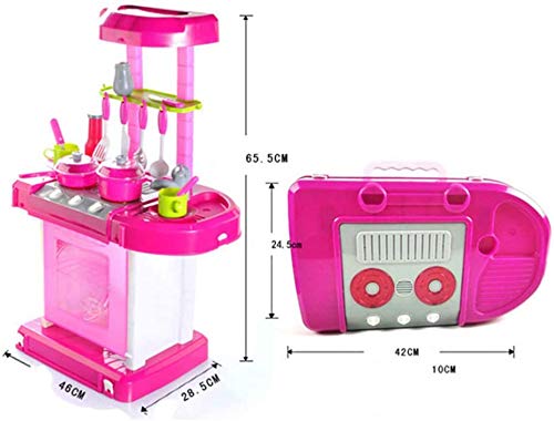 Ixora Pretend Play Kitchen Set Kids Girls | Kitchen Suitcase Set Toy for Girls with Realistic Lights & Sounds & Kitchen Accessories Set for 3 Year Old Girl (58 pcs Kitchen Set) 4