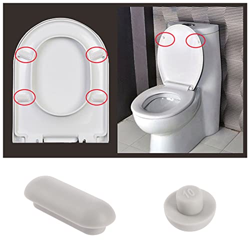 The Lord of the Tools 16PCS Toilet Seat Bumpers Set Universal Toilet Lid Cushions Pads Anti-Noise Replacement Seat Lid Buffers for Home Hotel Bathroom Toilet Seat and Toilet Lid Gray - Image 2