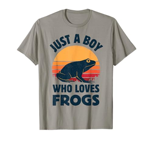 Frog Just A Boy Who Loves Frogs Hombres Retro Vintage Sunset Camiseta