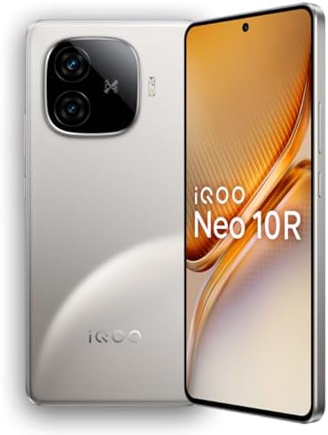 iQOO Neo 10R 5G (Moonknight Titanium, 8GB RAM, 128GB Storage) | Snapdragon 8s Gen 3 Processor | India's Slimmest 6400mAh Battery Smartphone | Segment's Most Stable 90FPS for 5 Hours
