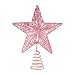 25cm CHRISTMAS Tree Iron Star Topper Glittering CHRISTMAS Tree Decoration Ornaments (Pink)