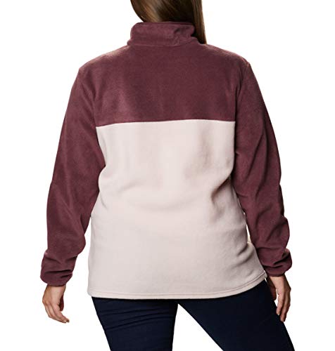 Image of Columbia Womens Benton Springs Half Snap II Pull Over Fleece Jacket, Dark Stone /Canoe /Vintage Blue, 3X