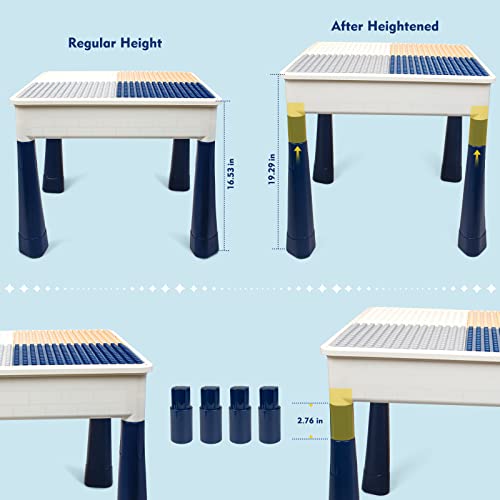 Idoot 7 In 1 Multi Kids Activity Table Set With 2 Chairs And 100 Pcs Large Size Blocks Compatible With Classic Blocks.water Table,Sand Table And Blocks Table For Kids Activity #TOP7