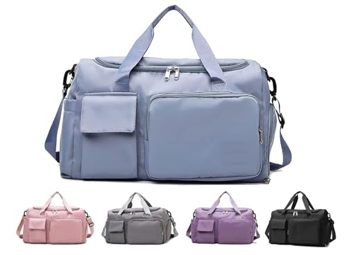 Image of MIKAELSTER Travel Duffel Bag with Shoes Compartment Sports Gym Bag with Dry Wet Separated Pocket for Men and Women, Overnight Bag Weekender Bag Training Handbag