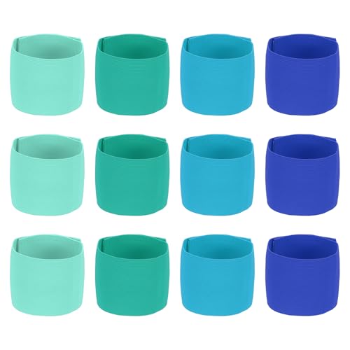 YELARXI Soccer Captain Armband, Elastic Wrist Arm Bands Adjustable Player Team Leader Anti-Slip Badge Sports Accessories-Fit for (Adult/Youth-Football-Basketball) 12Pcs & Ocean Gradient