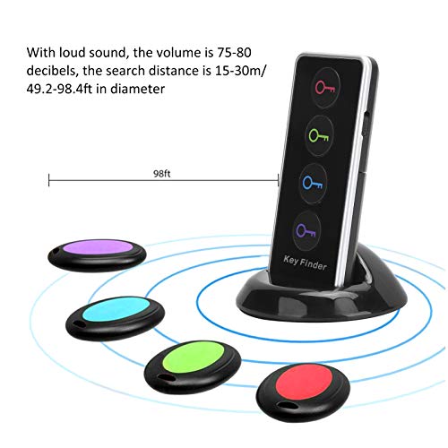 Key Finders,Remote Finder Wireless Item Rf Locator Make Noise 1 Rf Transmitter 4 Receivers Anti Lost Tag Key Wallet Pet Smart Tracker for Finding Pet Wallet and Key - Image 3
