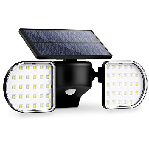 OUSFOT Luz Solar Exterior, 56 LED Focos LED Exterior Solares Ajustable 360°Luz Solar con Sensor de Movimiento Adecuado para Jardín y Garaje