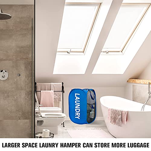 Pop-Up Laundry Hamper, Foldable Pop-Up Mesh Hamper Dirty Clothes Basket Collapsible For Storage And Easy To Open With Durable Handles (2, Blue+Green) #TOP6