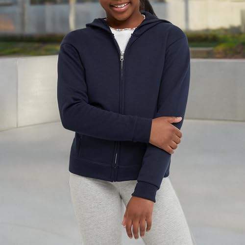 Image of Hanes Girls' Comfortsoft Ecosmart Full-Zip Hoodie