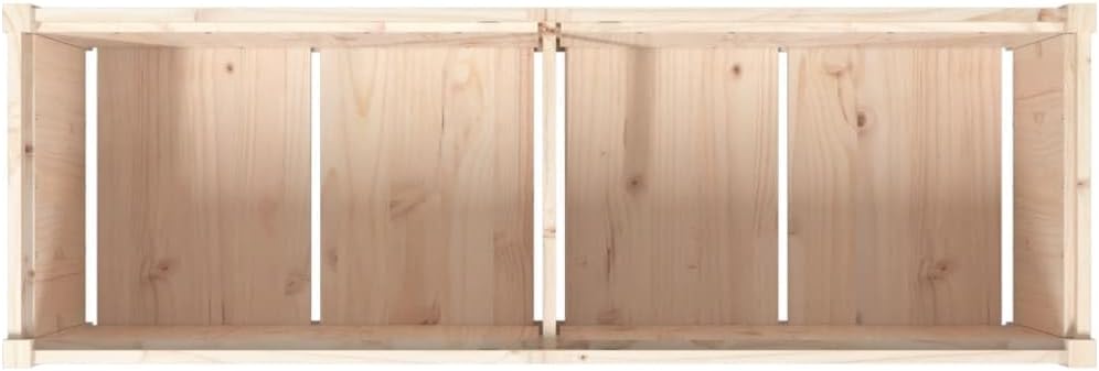 Large Garden Planter, Natural Solid Pine Wood, Rectangular Raised Bed for Outdoor Plants, Rustic Finish, 59.1 x 59.1 x 19.7 in