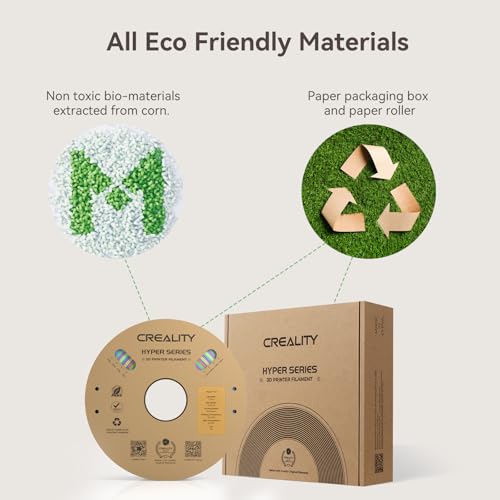 Image of Creality 3D Printer Filament PLA 1.75mm, Creality Official Hyper PLA Filament,4Pcs 2.2 lb /1 kg, 600 mm /s Designed for High-Speed 3D Printing (Gray*4)