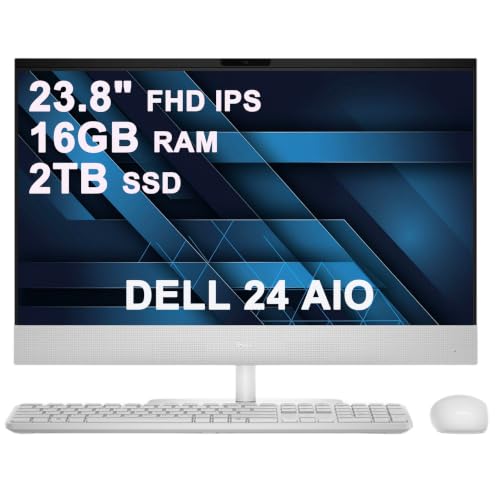 Image of Dell 24 AIO Desktop 23.8 inch FHD Touchscreen Intel 8-core Ultra 7 355 (49 AI Tops) 32GB RAM 2TB SSD Wi-Fi7 for Creator Designer Business Professional Win11Pro