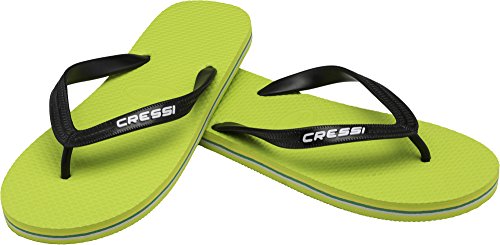 Cressi Beach Flip Flops Chanclas de Playa Unisex para Adultos, Lime/Negro, 41/42