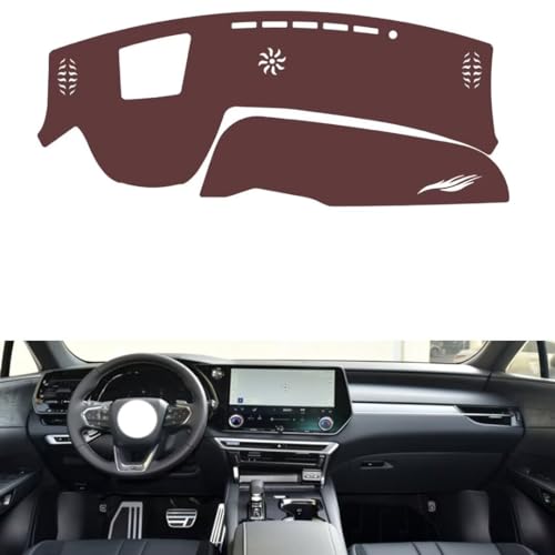 Anti-Slip Sun-Proof Dashboard Cover Compatible with LEX RX （HUD） 2023, Premium Leather (Brown)