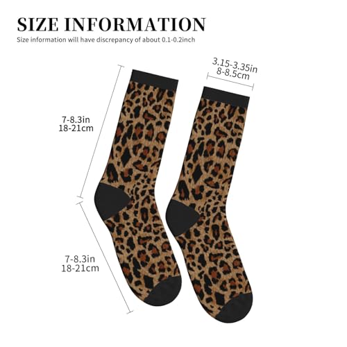MOLIAN Leopard Print Athletic Crew Socks For Women Men Novelty Sports Socks2