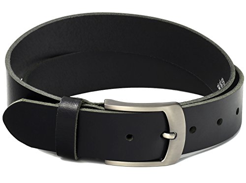 Fa.Volmer ® Riem heren lederen riem van buffelleer voor mannen jeans pak echt leer zwart 38 mm breed in te korten #10125 - Image 3