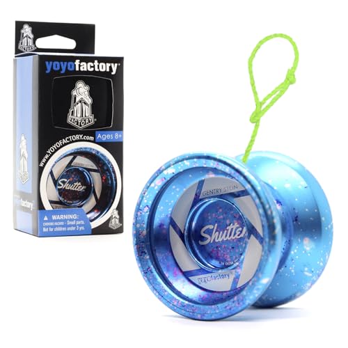 YoYo Factory Shutter Jo jo – Unresponsives Profi Yoyo aus Vollmetall – Leerlauf JoJo mit Kugellager – Von Weltmeister Gentry Stein genutzt – Spielzeug für Kinder & Erwachsene - Galaxy