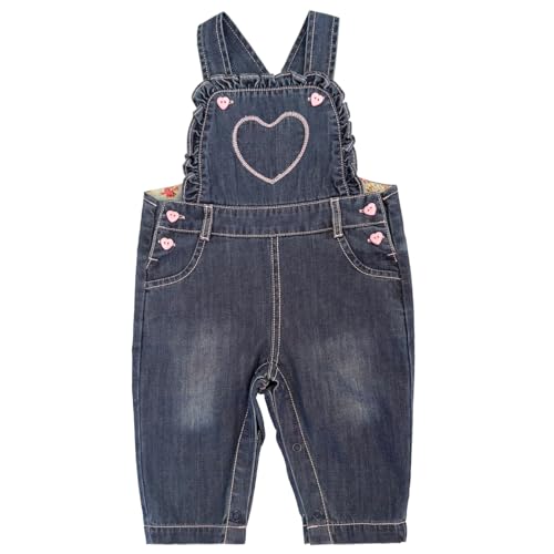 Image of Peacolate 3Months-3Years Baby Girls Denim Overalls Embroidery Butterfly Bib Pants Jeans Jumpsuit