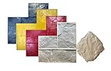 Deep Cleft Roman Stone Concrete Stamp Set of 5 – Made in USA – 28' x 28' Professional Ashlar Slate Mats for Stamped Concrete, Patios, Driveways & Walkways