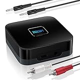 ZIOCOM Bluetooth Receiver, High-Fidelity Wireless Audio Adapter with 3.5mm AUX RCA Cable, Bluetooth