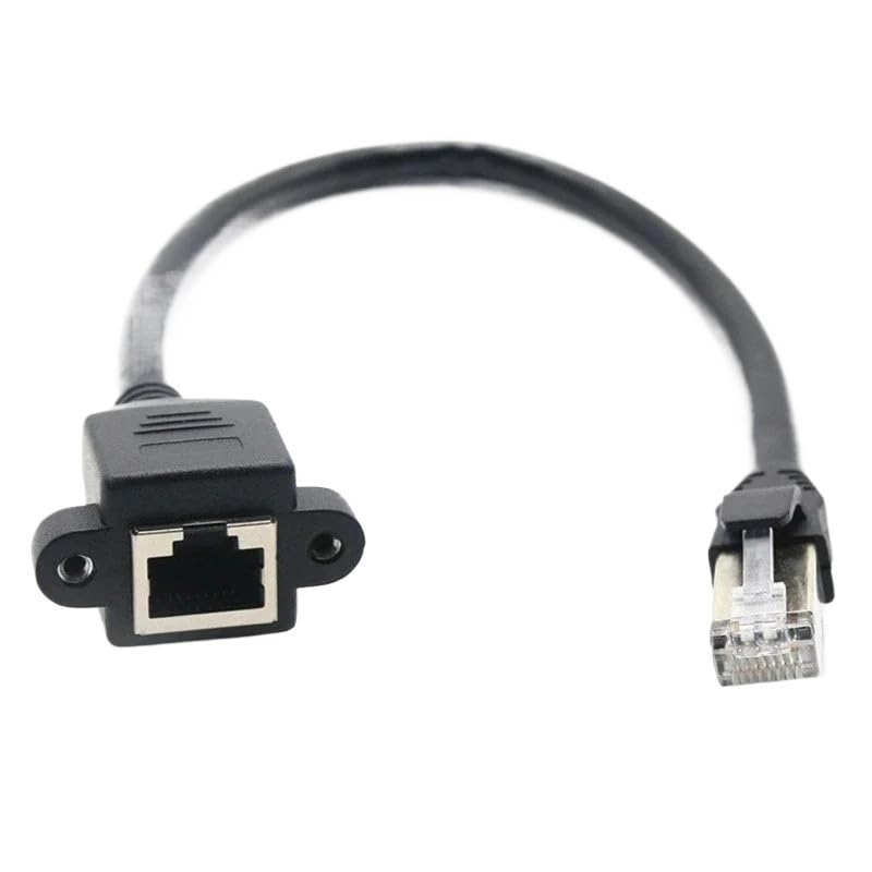 8P8C FTP STP UTP RJ45 Cable Male to Female 1000M Speed Cat5 Cat6e Screw Panel Mount Ethernet LAN Network Extension Cable(0.5m)