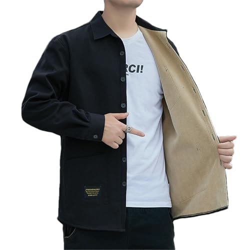 Chemise hiver homme manches longues coton lourd vintage doublé chaud