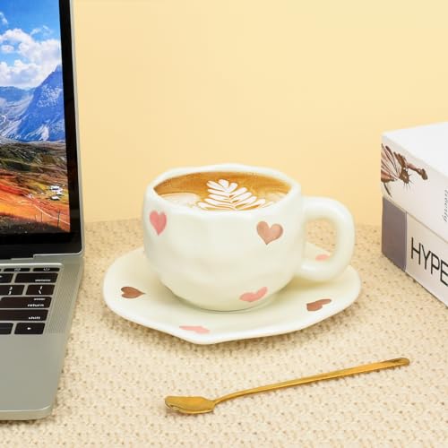 Juego de taza y platillo de cerámica Koythin 10 oz miniatura 7