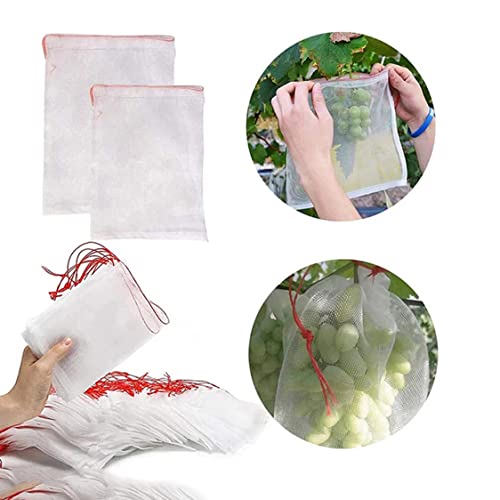Pack of 100 fruit protection bags with drawstring, mesh bag, for protecting plants, fruit, vegetables, 4 x 6 inches (10 x 15 cm) Insect Bag - Thumbnail 6