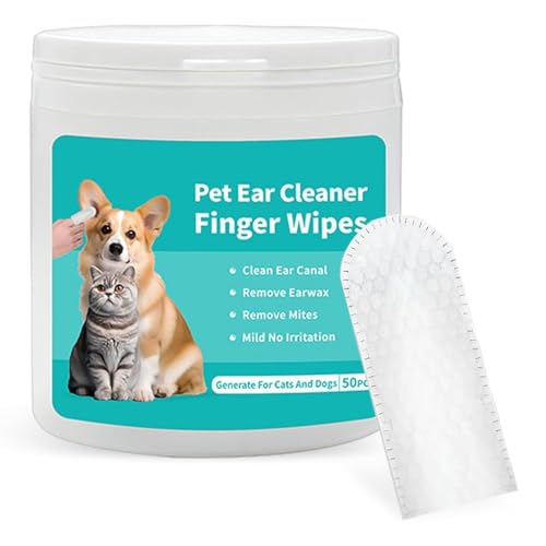 Pet Ear Cleaning Finger Wipes 50 Pcs for Dogs and Cats Disposable Soft Finger Pads for Gentle Ear Hygiene Cleaning Care Pet Grooming Accessory for Home Use Deal