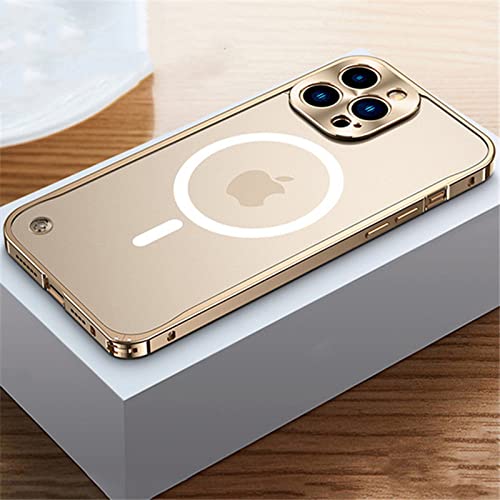 Coque iPhone 14 Pro Max acrylique givré et cadre métal rose