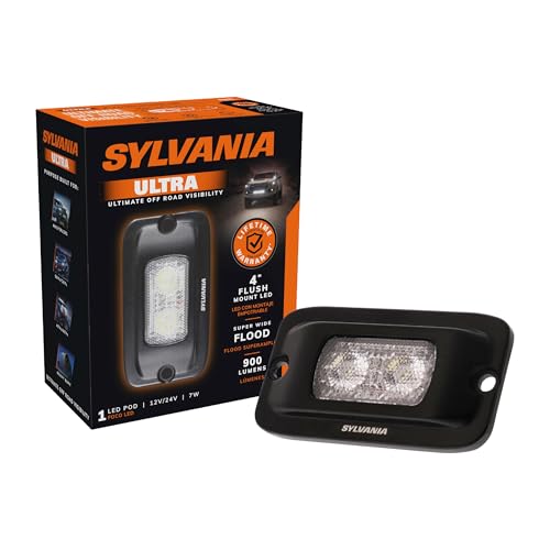 Sylvania - Flush Mount 4 Inch LED Light Pod - Lifetime Limited Warranty - Wide Flood Light 900 Raw Lumens, Off Road Driving Work Light, Truck, Car, Boat, ATV, UTV, SUV (1 PC)