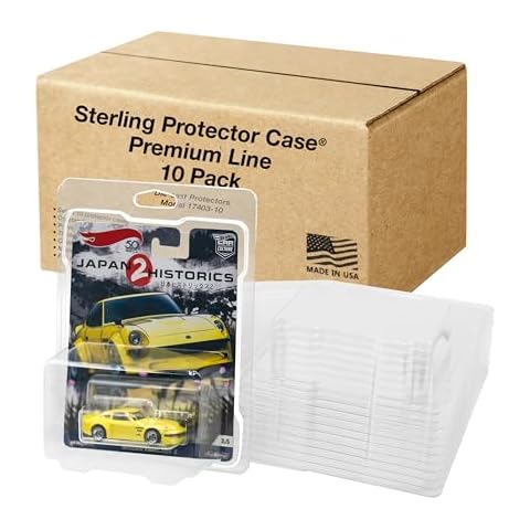 Sterling Protector Case Model 17403 Premium Line 10 Pack for Hot Wheels Premium Diecast, Fits Card Size 6.5 x 5.25 inches Durable Acid-Free Clear Storage Clamshell Cover