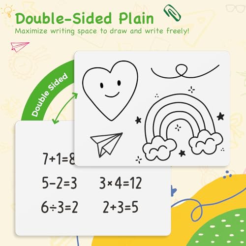Double Sided Dry Erase White Board, Ohuhu 30-Pack 9 x 12 Inch Small Classroom Whiteboards Set, Including 30 x Lap Boards, 30 x Black Markers, 30 x White Board Erasers, Individual M image 3