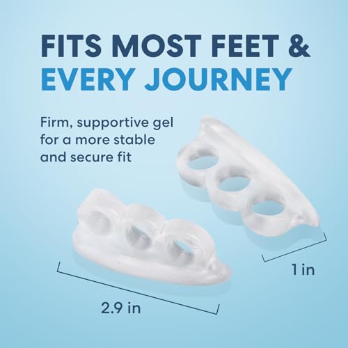 Dr. Frederick's Original Hammer Toe Corrector Gels - 2 Pairs - All-Day Relief for Crooked & Overlapping Toes - Firm Cushioning - Symptomatic Support for Toe Alignment - Clear - 3 Loop Design