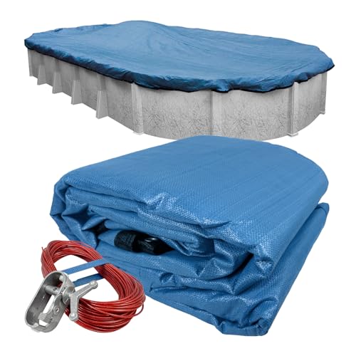 Pool Mate Cubierta Ovalada Azul 18 x 40 ft Classic Mesh miniatura 1