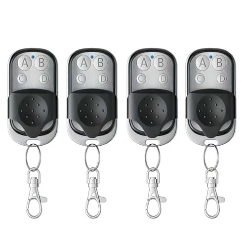 4Pcs Mando Garaje Clonador Universal 433.92Mhz, Mando a Distancia Duplicador con 4 Botones, Puerta Garaje Codigo Fijo Control Remoto Inalámbrico Automático Garage Gate Openers- Incluida Batería