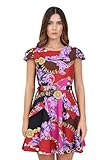96 % Polyester, 4 % Elastan VERSACE JEANS COUTURE Damen Minikleid mit Gürtel und Aufdruck Couture Logo, mehrfarbig, 38