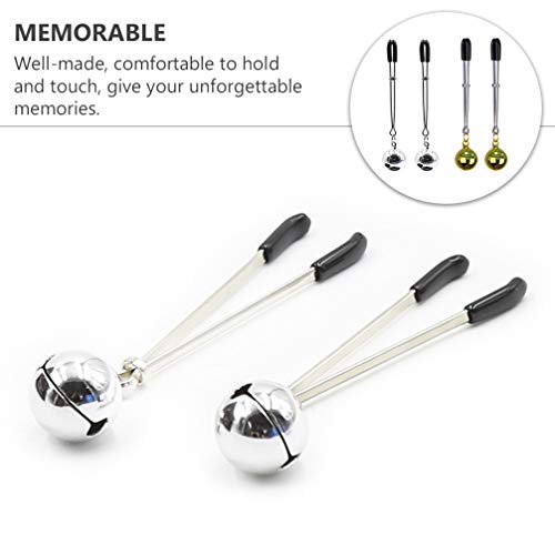 EXCEART 2 Pares de Clipes para Mamilos Braçadeiras de Seios Femininas Ajustáveis Com Sinos Corrente